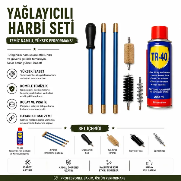 Av Tüfeği Temizlik Seti · Harbi + Sprey Yağ