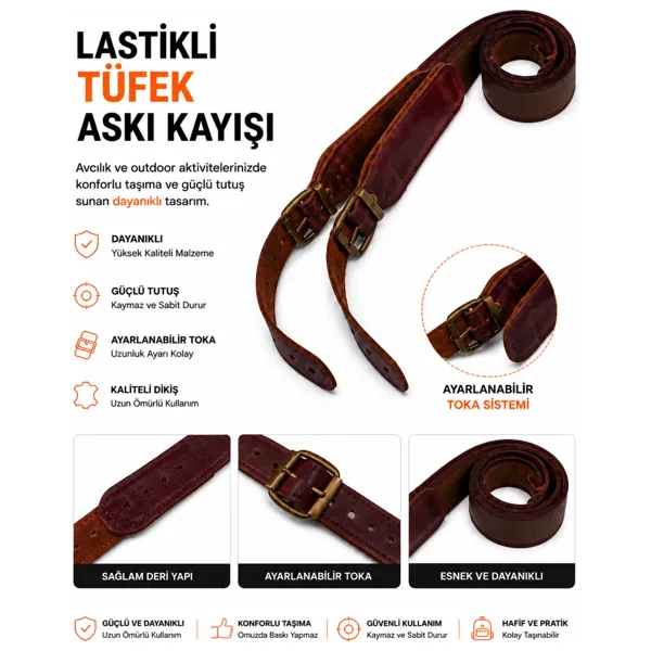 Lastikli Tüfek Askı Kayışı